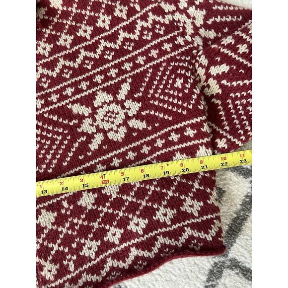 CABI Red Nordic Fair Isle Wool Blend Cropped Cardigan Shrug - Picture 16 of 16